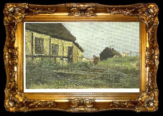 framed  Frits Thaulow fisk soren thys hus, ta009-2
